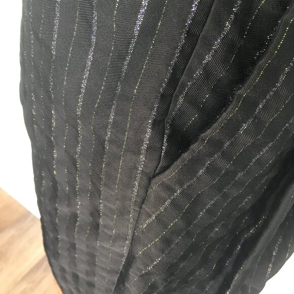 Marc Jacobs Black Wide Leg Pants 4 2 0 XS Barrel High Rise Striped Pleated - Picture 7 of 14